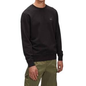 NEW C.P. COMPANY logo crew neck sweatshirt in black